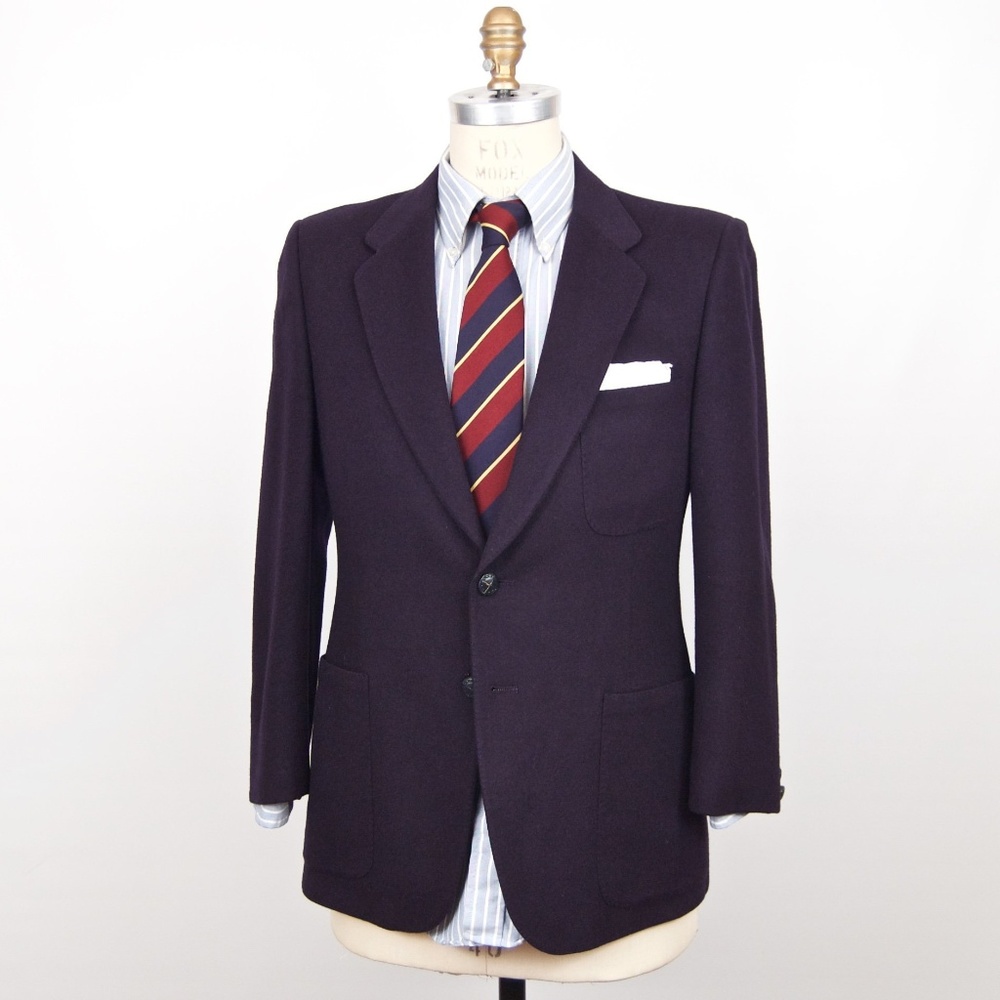 VINTAGE WOOL NAVY BLUE CAMEL HAIR SPORTS JACKET